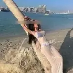 Elegant Bella posing at the beach.