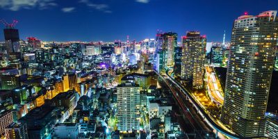 Cityscape in Tokyo at night