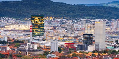 Zurich, Switzerland with Modern High Rises