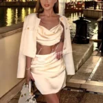 VIP Dubai companion in satin evening look