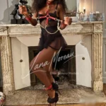 High class escort model in chains