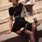 Elegant luxury companion in stockings and Dior lifestyle setting – Brussels elite