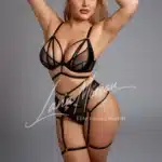 Alluring pose in black lingerie