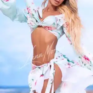 Luxury escort Alma in floral dress