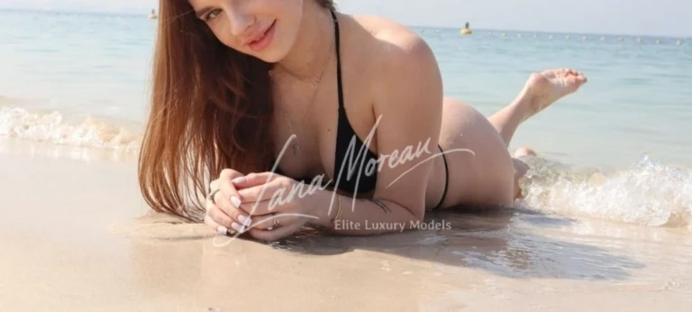 Art student Stella looking seductive on the Dubai beach