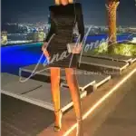 Luxury rooftop shoot in black dress