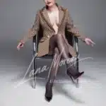 Exclusive Tokyo companion crossing legs in luxury outfit and Louboutin heels