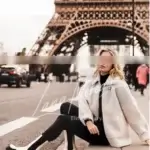 Elegant companion at Eiffel Tower