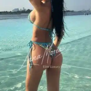 Luxury bikini model at beach Dubai